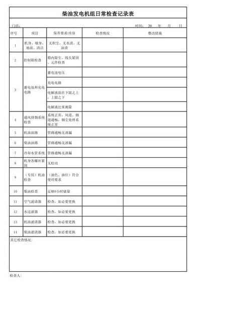 柴油发电机常温启动指南及安全检查要点