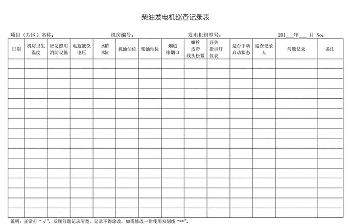 电工巡检维修记录填写指南及要点